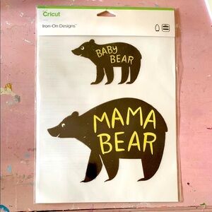 NEW - MAMA BEAR / BABY BEAR - Cricut - Ready-to-Iron-On Design (Black/Brown)